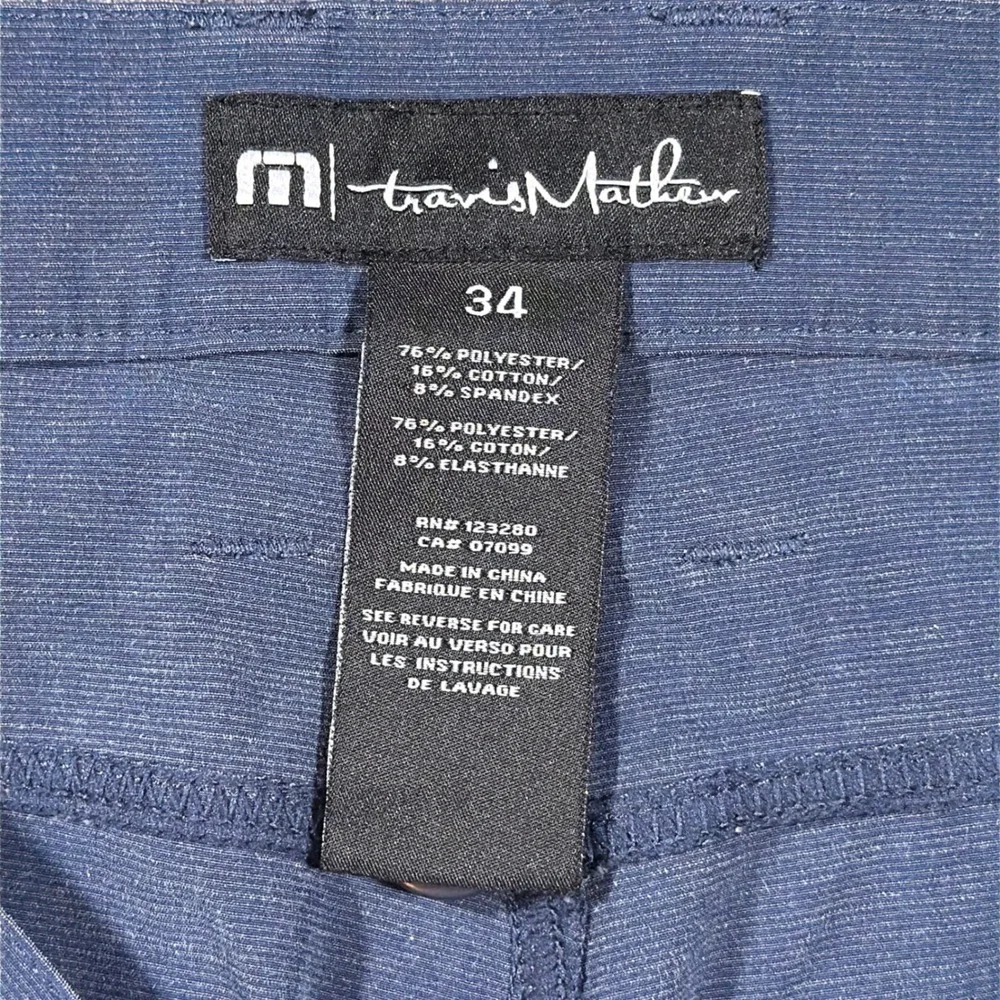 Travis Mathew Pants Mens 34x30 Blue Golf Chino Performance Stretch Casual